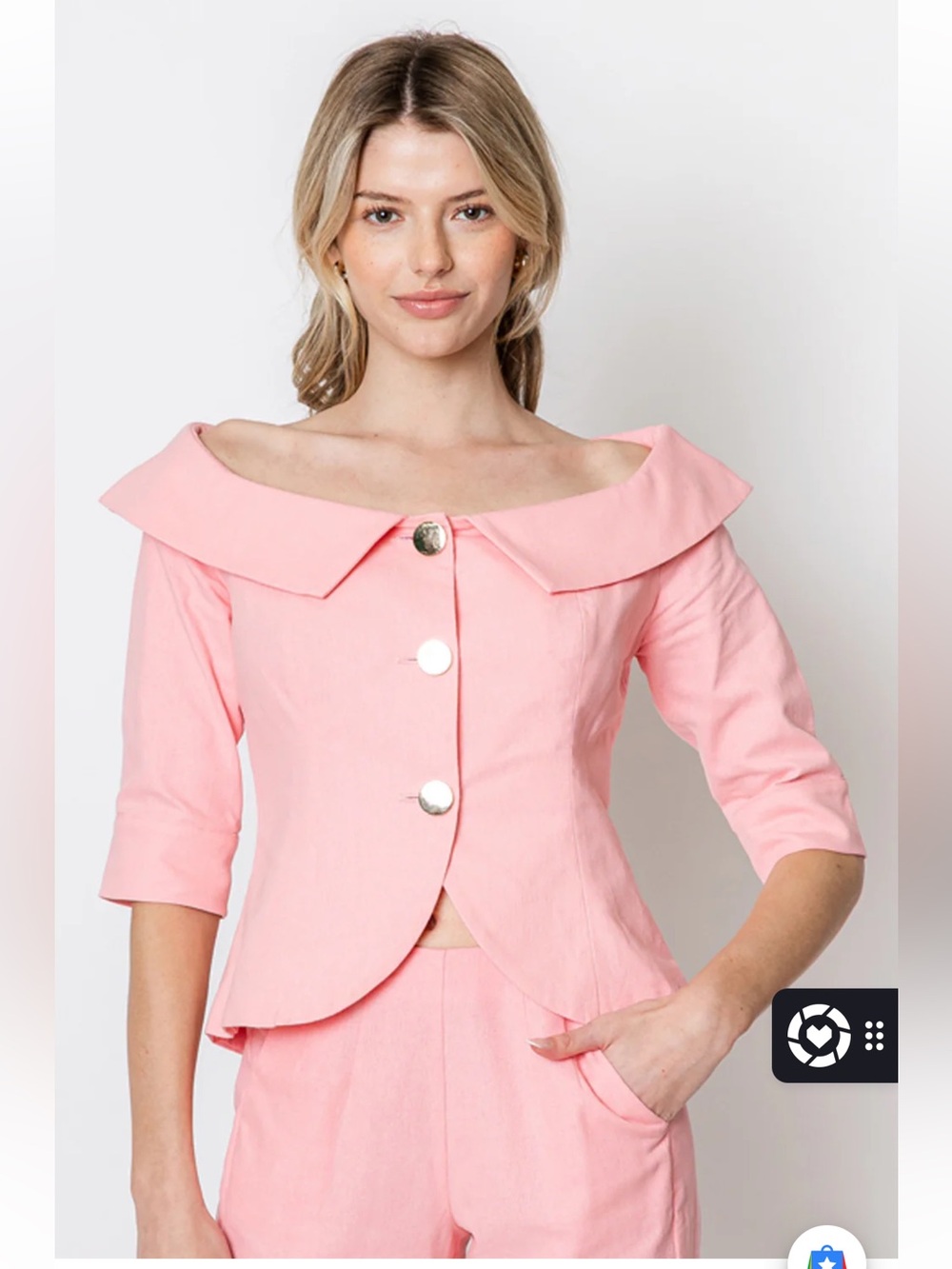 Zetaye Celeste Linen Wide Neck Blazer - NWT